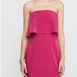 EXPRESS Strapless Flirty Barbiecore Pink Sheath Dress Size 16 NWT $79